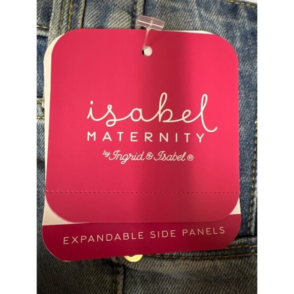 NEW! Isabel Maternity Midi Short Denim Blue Jeans Women's Size 8 - Picture 9 of 10